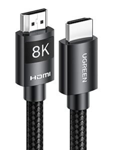 ugreen hdmi 2.1 cable 8k 10ft ultra high speed hdmi cord braided 48gbps 4k@120hz 8k@60hz support dynamic hdr earc dolby atmos hdcp compatible with ps5 ps4 xbox roku tv hdtv blu-ray projector