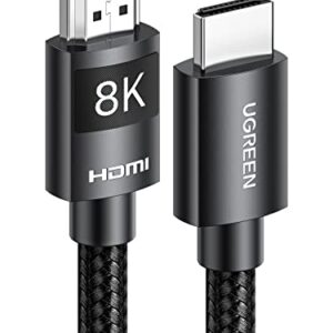 UGREEN HDMI 2.1 Cable 8K 10FT Ultra High Speed HDMI Cord Braided 48Gbps 4K@120Hz 8K@60Hz Support Dynamic HDR eARC Dolby Atmos HDCP Compatible with PS5 PS4 Xbox Roku TV HDTV Blu-ray Projector