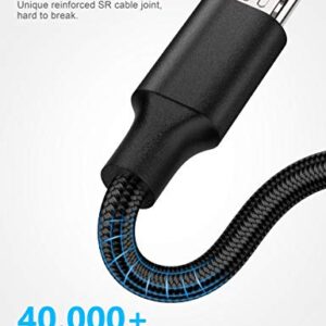 Micro USB Cable, Spater Nylon Braided Cord Android Charger (2-Pack, 6.6 Feet) Sync and Fast Charging Cable Compatible with Samsung, Kindle, Android Smartphones, Moto G5, PS4 (Black)