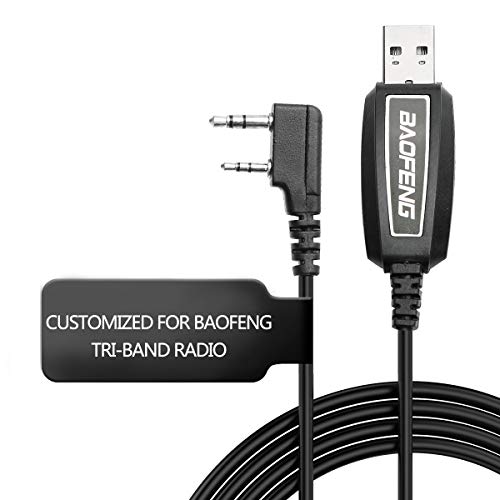 ABBREE Baofeng Tri-Band Radio PL2303 Chip USB Programming Cable Customized for Baofeng UV-5R III BF-R3 UV-5R MK3X BTECH UV-5X3 UV-9S UV-S9X3 UV-5RX3 UV-82X3 Tri-Band Two Way Radio Etc.