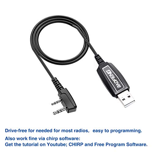 ABBREE Baofeng Tri-Band Radio PL2303 Chip USB Programming Cable Customized for Baofeng UV-5R III BF-R3 UV-5R MK3X BTECH UV-5X3 UV-9S UV-S9X3 UV-5RX3 UV-82X3 Tri-Band Two Way Radio Etc.