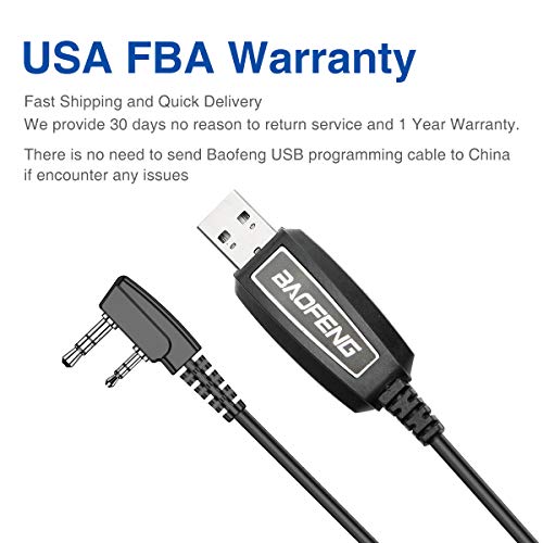 ABBREE Baofeng Tri-Band Radio PL2303 Chip USB Programming Cable Customized for Baofeng UV-5R III BF-R3 UV-5R MK3X BTECH UV-5X3 UV-9S UV-S9X3 UV-5RX3 UV-82X3 Tri-Band Two Way Radio Etc.