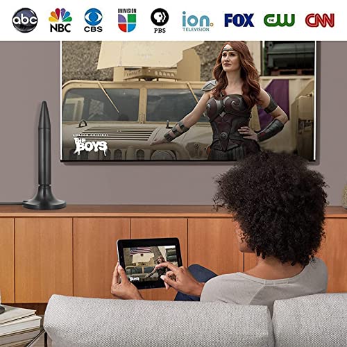 TV Antenna, 2023 Newest HDTV Indoor Digital TV Antenna, Amplified HDTV Antenna 300 Mile Range Reception - 10ft High Performance Coaxial Cable, Supports 1080P and 4K All TV