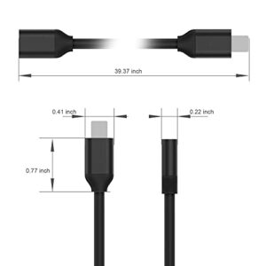 EMATETEK iOS Extension Connector Cable Adapter Transfer Video Audio Data and Charge. Male to Female 1PCS iOS Extender Cord Made of Balck Aluminum & PVC. (3.3Ft / 1M )