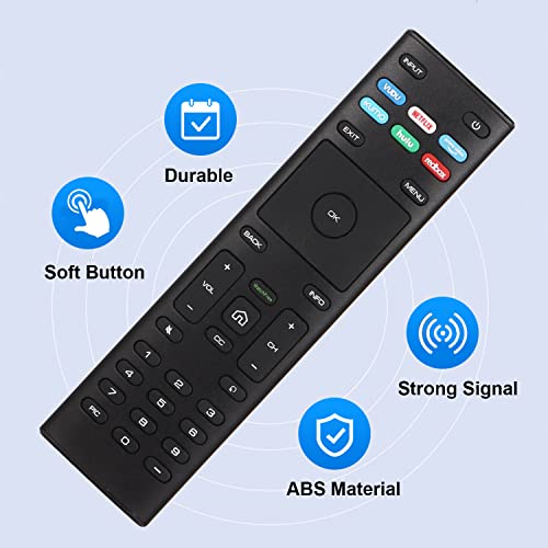 2 Packs XRT136 Replaced Watchfree Remote Control for VIZIO Smart TV D-Series M-Series P-Series V-Series with VUDU Netflix PrimeVideo Xumo Hulu Redbox with Batteries