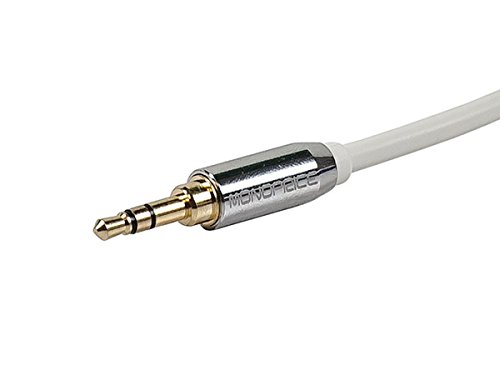 Monoprice Audio Cable - 10 Feet - White | Stereo Male to RCA Stereo Male Gold Plated Cable for Mobile