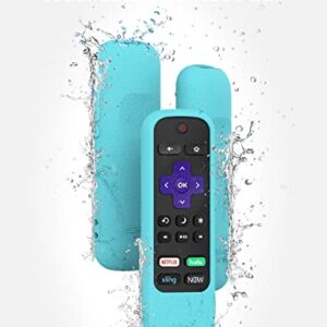 Roku Silicone Cover for Roku Voice Remote/Express 4K+/RCA1R(2022)/RCAL7R Remote Shockproof Protective Case for Roku Streaming Stick TC2-RCB7 Voice Remote Anti-Lost with Remote Loop(Glow Blue)