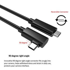 USB C to USB C 3.2 Gen 1 Cable, 90 Degree Type C Charging Data Transfer Cord for Sony Alpha 1 A7C A7SIII A7RIV A7III A7RIII Canon EOS R5 R6 R RP G5X Mark II G7X Mark III Fuji XT3 XT4, 5Gbps/3A