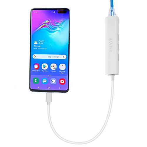 USB C OTG Hub with Ethernet Adapter Compatible for Samsung Galaxy S9 S10 S8 and MacBook (Air/Pro ) for Wired LAN Internet Connection and External Storage