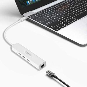 USB C OTG Hub with Ethernet Adapter Compatible for Samsung Galaxy S9 S10 S8 and MacBook (Air/Pro ) for Wired LAN Internet Connection and External Storage