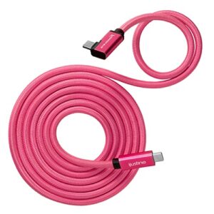 kondor blue x ijustine pink braided usb-c to usb-c right angle | usb 3.1 gen 2 | 10gb/s data transfer speeds | 100w charging | 6ft