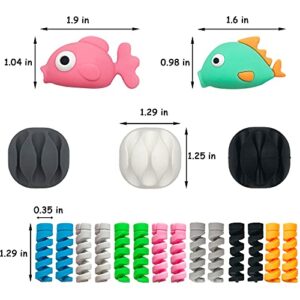 27 Pieces Cute Cable Protector for iPhone iPad Charger, Animal Bites USB Charger Protector Cord Holder, Charging Cable Saver Cable Buddies Phone Data Lines Protect Accessory