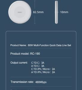 KTOL USB Cable Card,Multi-Function Portable USB Adapter Card Storage Set,60W Fast Charge,USB-C/USB-A/Micro-USB/Charging Cable Kit,Sim Card Tray Eject Pin,Hidden Bracke(excluding Micro SD Cards) Blue