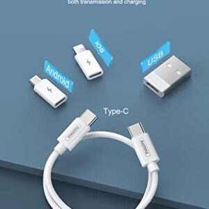 KTOL USB Cable Card,Multi-Function Portable USB Adapter Card Storage Set,60W Fast Charge,USB-C/USB-A/Micro-USB/Charging Cable Kit,Sim Card Tray Eject Pin,Hidden Bracke(excluding Micro SD Cards) Blue