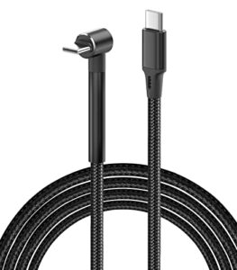 moko 90 degree usb c to usb c cable 10ft,60w usb 2.0 type c to type c fast charging cable right angle charger cord compatible with steam deck,ipad pro,switch,macbook pro/air,ipad,galaxy s22/note,black