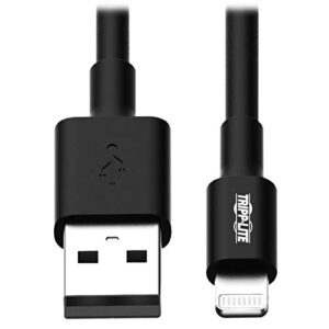 tripp lite apple mfi certified 10 inch lightning to usb cable sync charge iphone/ipod/ipad – black (m100-10n-bk)