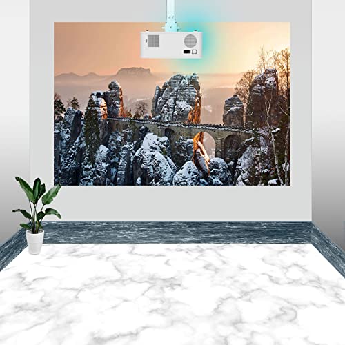 NIKISHAP Universal Projector Mount - Adjustable Height Wall/Ceiling Mount for Most Standard and Mini Projectors - Sleek White