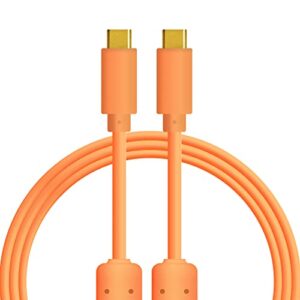 dj techtools chroma cables: audio optimized 1m usb-c to usb-c cable (orange)
