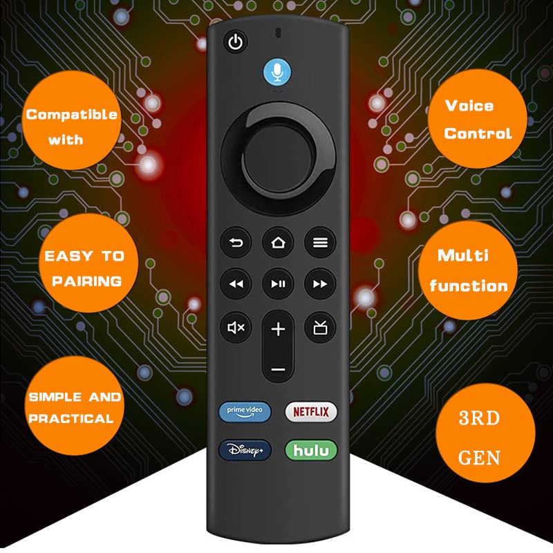 KONROBIN L5B83G Voice Replacement Remote Control (3rd Gen) Compatible with TV Controls,KONROBIN for Amazon Fire TV Stick (2nd Gen,3rd Gen,Lite,4K), Fire TV Cube (1st Gen and Later),Fire TV (3rd Gen)