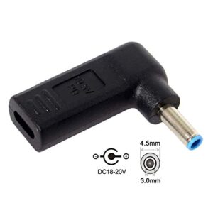 Cablecc USB 3.1 Type C USB-C to DC 4.5x3.0mm Adapter PD Emulator Trigger 90 Degree Angled