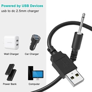 SCOVEE USB DC Charger,Rechargeable DC Charger Cord,Replacement DC Charging Cable,2.5mm Fast Charger Adapter Cord- 3ft