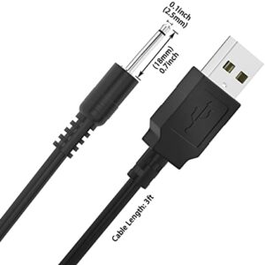 SCOVEE USB DC Charger,Rechargeable DC Charger Cord,Replacement DC Charging Cable,2.5mm Fast Charger Adapter Cord- 3ft