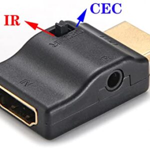 IR Extender Over HDMI Cable, IR Repeater kit IR Receiving Sensor 70 Feet to Remote Control Hidden Devices, 2pcs HDMI CEC Blocker adapters + IR Receiver + IR Emitter