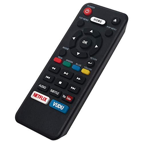 NC453UL NC453 Replace Remote Control fit for Sanyo Blu-ray Disc DVD Player FWBP706FC FWBP706F FWBP706FA with 3 APP Buttons sub for Magnavox NC451 NC451UH MBP5630/F7 MBP5630/F7A MBP5630/F7C