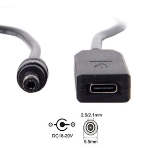 chenyang CY USB 3.1 Type C USB-C to DC 20V 5.5 2.5mm & 2.1mm Power Plug PD Emulator Trigger Cable for Laptop