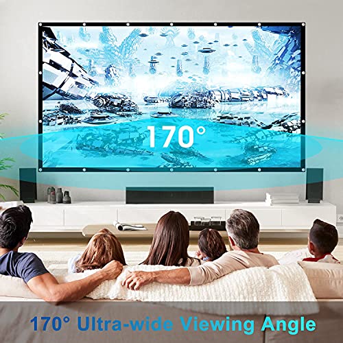 Upgrade Projector Screen 120 inch 3D High Contrast Anti-Crease 16:9 HD Foldable Portable Projector Movies Screen for Home Theater Office Outdoor Indoor Support Front Rear Projection