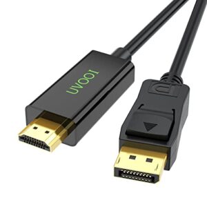 DisplayPort to HDMI HDTV Cable 3 feet, Display Port DP to HDMI Cable Male to Male Adapter 1080P Support Video and Audio - Gold-Plated