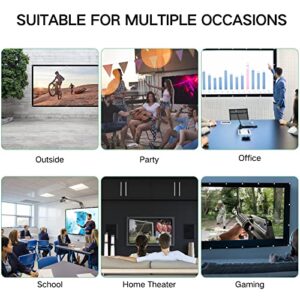 84 in Front and Rear Projector Screen, Hanging Movie Screen with Hooks Ropes, Portable Office Indoor Outdoor Video Projection Screen,Leinwand Beamer Projektionsleinwand Écran de Projection 投影幕布