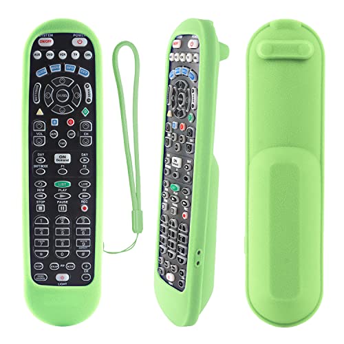 CHUNGHOP Protective Silicone Remote Case Compatible with Spectrum TV UR5U-8790L UR5U-8780L Remote, Anti-Slip, Shockproof, Skin-Friendly(Glow in Dark Green)