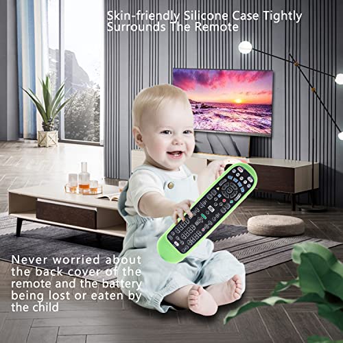 CHUNGHOP Protective Silicone Remote Case Compatible with Spectrum TV UR5U-8790L UR5U-8780L Remote, Anti-Slip, Shockproof, Skin-Friendly(Glow in Dark Green)