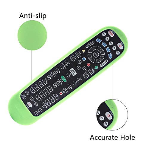 CHUNGHOP Protective Silicone Remote Case Compatible with Spectrum TV UR5U-8790L UR5U-8780L Remote, Anti-Slip, Shockproof, Skin-Friendly(Glow in Dark Green)