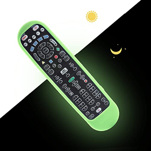 CHUNGHOP Protective Silicone Remote Case Compatible with Spectrum TV UR5U-8790L UR5U-8780L Remote, Anti-Slip, Shockproof, Skin-Friendly(Glow in Dark Green)