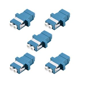 yienfbev lc fiber optic adapter – lc to lc duplex singlemode coupler – 5 pack – blue