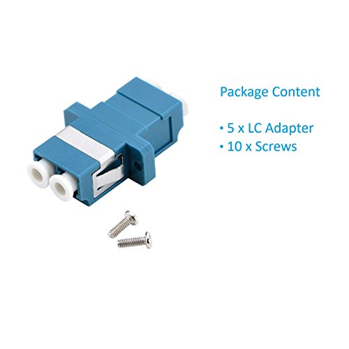 YIENFBEV LC Fiber Optic Adapter - LC to LC Duplex Singlemode Coupler - 5 Pack - Blue