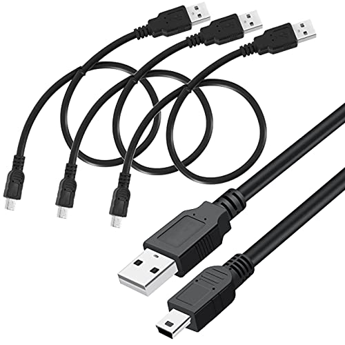 SAITECH IT 3 Pack USB 2.0 A to Mini 5 pin B Cable for External HDDS/Camera/Card Readers/MP3 Player/GPS Receiver-Black -35cm(1 feet)