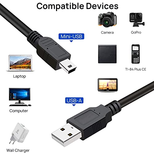 SAITECH IT 3 Pack USB 2.0 A to Mini 5 pin B Cable for External HDDS/Camera/Card Readers/MP3 Player/GPS Receiver-Black -35cm(1 feet)