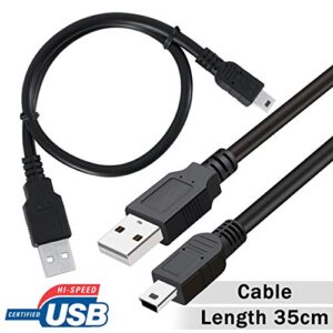 SAITECH IT 3 Pack USB 2.0 A to Mini 5 pin B Cable for External HDDS/Camera/Card Readers/MP3 Player/GPS Receiver-Black -35cm(1 feet)