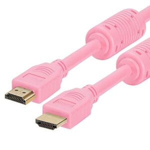 cmple – hdmi cable 3ft high speed hdtv ultra-hd (uhd) 3d, 4k @60hz, 18gbps 28awg hdmi cord audio return 3 feet pink
