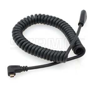 szrmcc left angled micro hdmi to hdmi high speed coiled cable for tablet canon sony dslr camera atomos monitor
