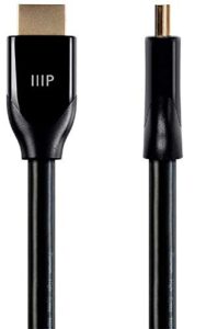 monoprice high speed hdmi cable – 3 feet – black (3 pack) certified premium, 4k@60hz, hdr, 18gbps, 28awg, yuv 4:4:4