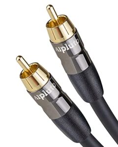 rca cable, rca to rca audio cable,subwoofer cable dual shielded with gold plated rca to rca connectors-black (8ft)