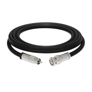 black, 3 ft bnc to rca rg6 cable – professional grade – male bnc to male rca cable – bnc cable – 75 ohm coaxial, 50/75 ohm connectors, sdi, hd-sdi, cctv, camera, and more – 3 feet long, in black