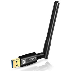 usb wifi adapter 1200mbps usb wifi dongle, 5g/2.4g dual band wireless network adapter with 5dbi high gain antenna for desktop/laptop, supports windows 10/8.1/8/7/xp/vista/mac os 10.9-10.15