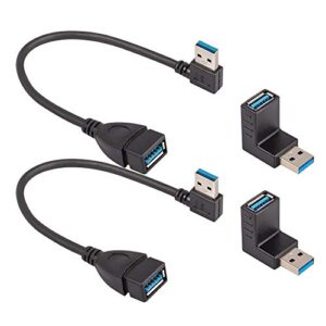 yucool usb 3.0 adapter and usb 3.0 extension cable, left and right angle extension data cable and vertical up and down angle coupler connector