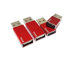 data blocker. usb a & usb c data blocker for any usb c mobile phone quick charge (4-pack), protect against juice jacking, refuse hacking, only provide safe charging.