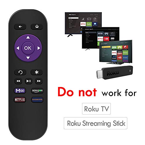 Gvirtue Replacement Remote Control for Roku Models: Roku 1, Roku 2(HD, XD, XS), Roku 3, Roku LT, HD, XD, XDS, Roku N1, Roku Express, Roku Express+ (Remote)